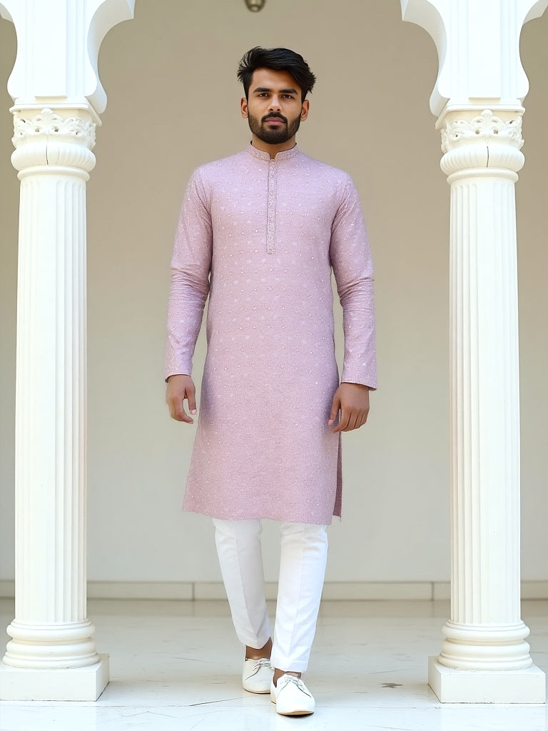 Brocade Design Jacquard Stylish Kurta with Pajama