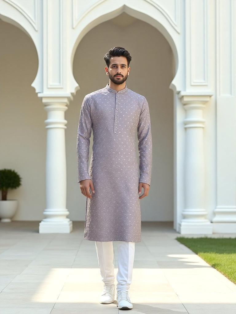 Brocade Design Jacquard Stylish Kurta with Pajama