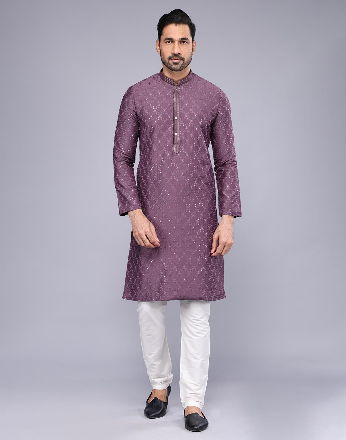 All Over Thread and Embellished work Soft Silk Party Wear Kurta Set