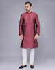 Soft Silk All Over Floral Self Design Thread Work Kurta Set