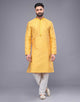 Soft Silk All Over Floral Self Design Thread Work Kurta Set
