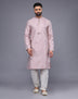 All Over Mica Print and Thread work Soft Silk Kurta Set
