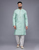 All Over Mica Print and Thread work Soft Silk Kurta Set