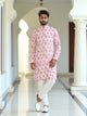 Graphic Print Cotton Regular Fit Pink Kurta Pyjama Set