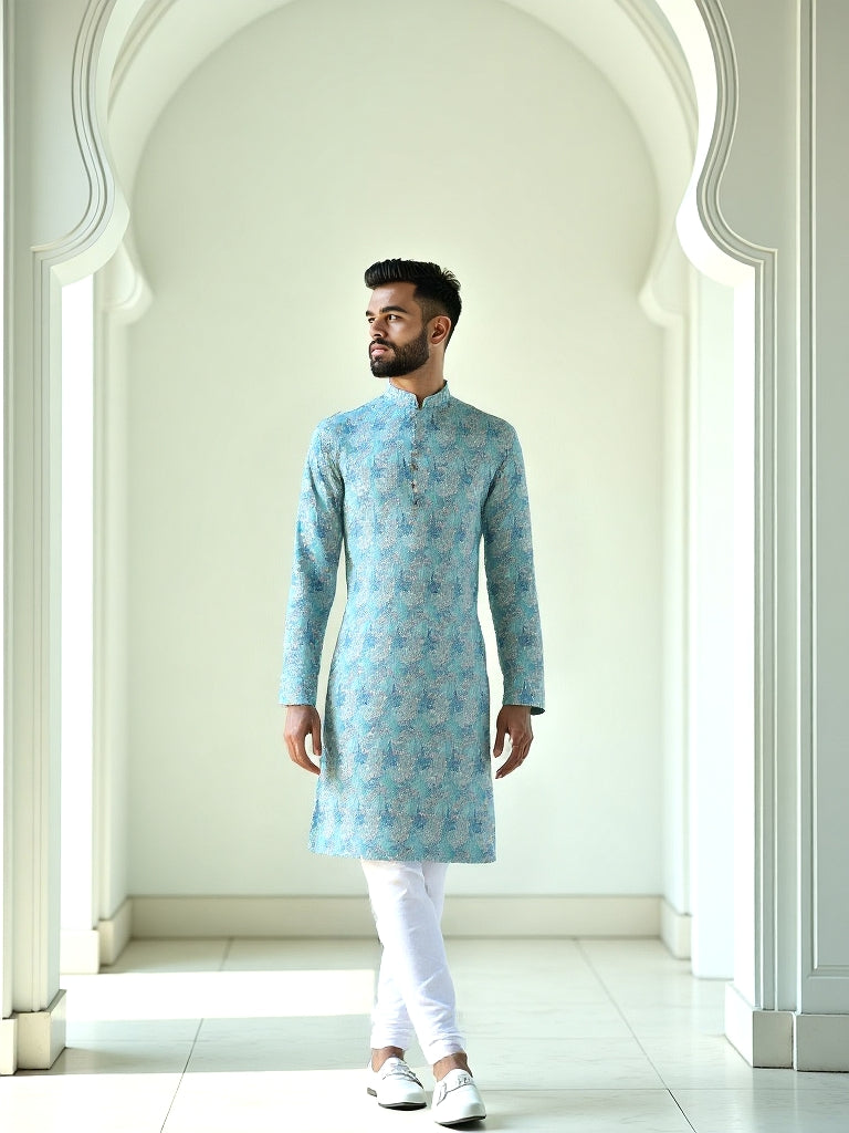 Cotton All Over Bel Buti Patterned Kurta Pyjama Set