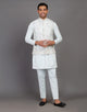 All Over Floral Embroidery work Jacquard Kurta Jacket Set