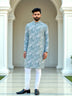 Sky Floral Design Cotton Kurta