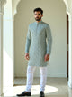 Green All Over Botanical Print Cotton Kurta