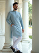 Graphic Print Cotton Grey Coloured Kurta