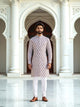 All Over Ikat Print Cotton Kurta