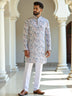Opulent Botanical with Birds Printed Cotton Kurta