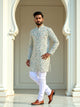 Light Pista Animal with Floral Printed Cotton Kurta
