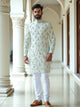 Elegant Pista Birds Patterned Cotton Printed Kurta