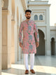 Light Pink Floral Print Soft Silk Kurta