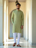 Light Sea Green Floral Printed Cotton Kurta