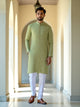 Light Sea Green Floral Printed Cotton Kurta