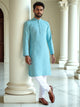 Sky Elegance Cotton Floral Print Kurta