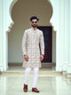 Natural Beige Graphic Design Cotton Kurta