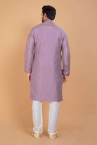 Soft Silk Fabric With All Silver Zari Work Kurta Set