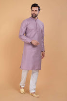 Soft Silk Fabric With All Silver Zari Work Kurta Set