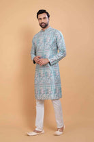 All Over Printed With Silk Zari Work Kurta Set