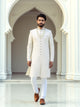 White Floral Thread work Georgette Sherwani