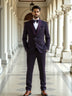 Light Purple Polyester Terylene Tuxido Suit