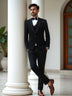Designer Black Solid Polynosic Cutdana work Party Wear Suit