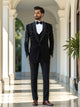 Black Cutdana and Pearls work Polynosic 5 Pc Designer Suit