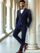 Zardosi with Cutdana Navy Blue Polynosic Tuxido Suit
