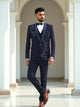 Cutdana with Pearls work Blue Polynosic 5 Pc Designer Suit