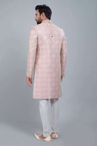 Onion Jacquard With Sequence Work Sherwani Set