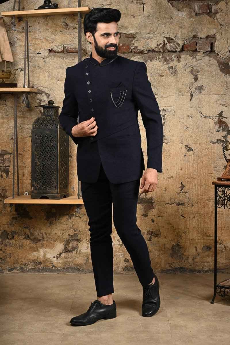 Navy Blue Stylish Bandhagala For Party Wear