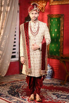 All Over Heavy Embroidered Sherwani With Velvet Duaptta