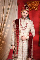 All Over Heavy Embroidered Sherwani With Velvet Duaptta