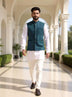 Captivating Rama Self Woven Jacquard Waist Coat for Men