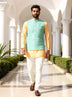 Pista Floral Imperial Jaal Cotton Silk Waist Coat
