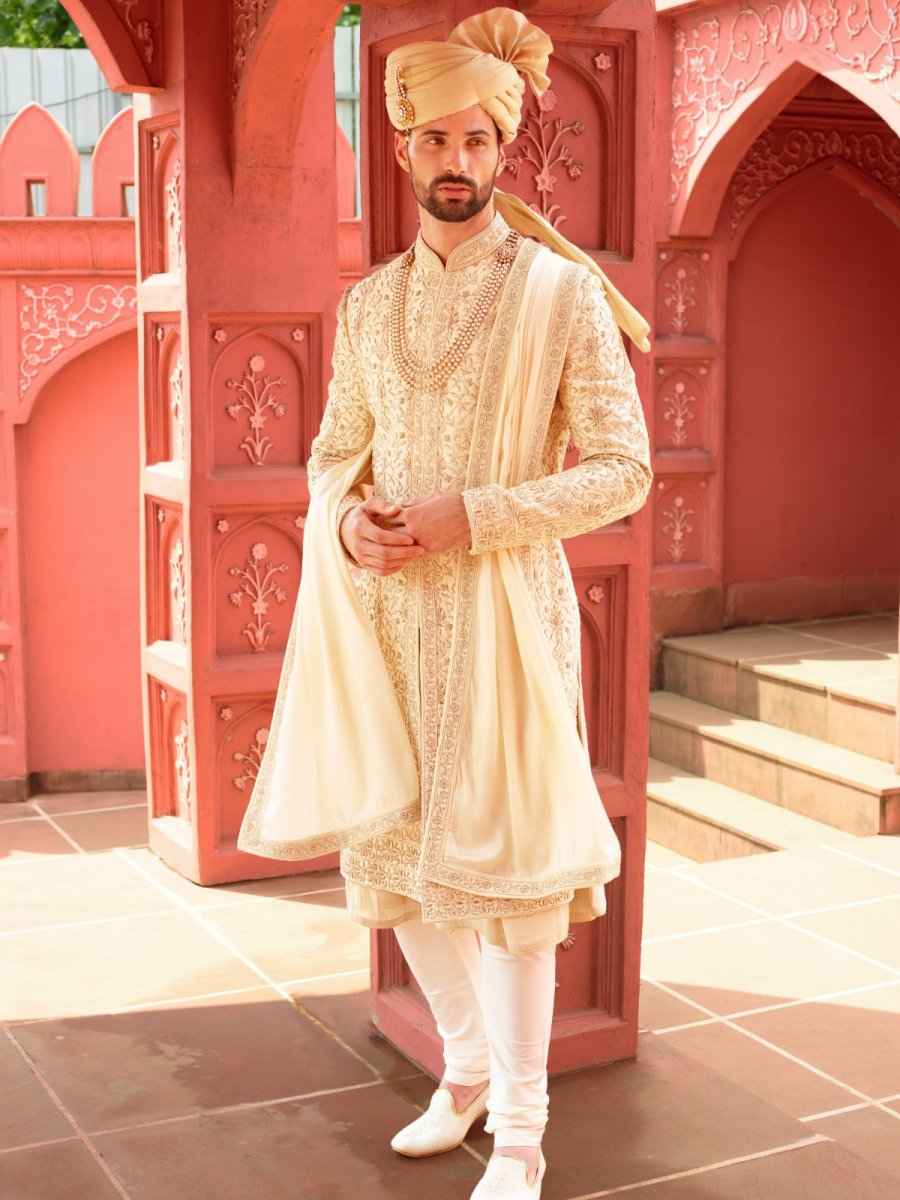 All Over Zardosi & Cutdana Premium Designer Wedding Sherwani