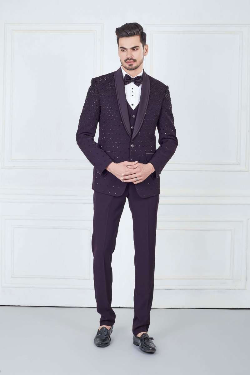 Purple Designer Tuxido Suit