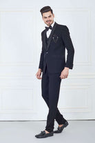 Elegant Black Party Wear Designer Tuxido Suit