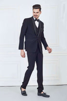 Elegant Black Party Wear Designer Tuxido Suit