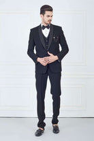 Elegant Black Party Wear Designer Tuxido Suit