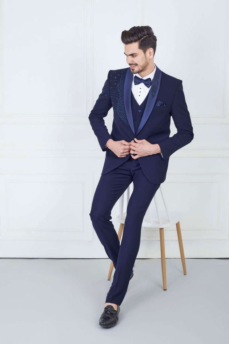 Navy Blue Stunning Party Style Designer Suit