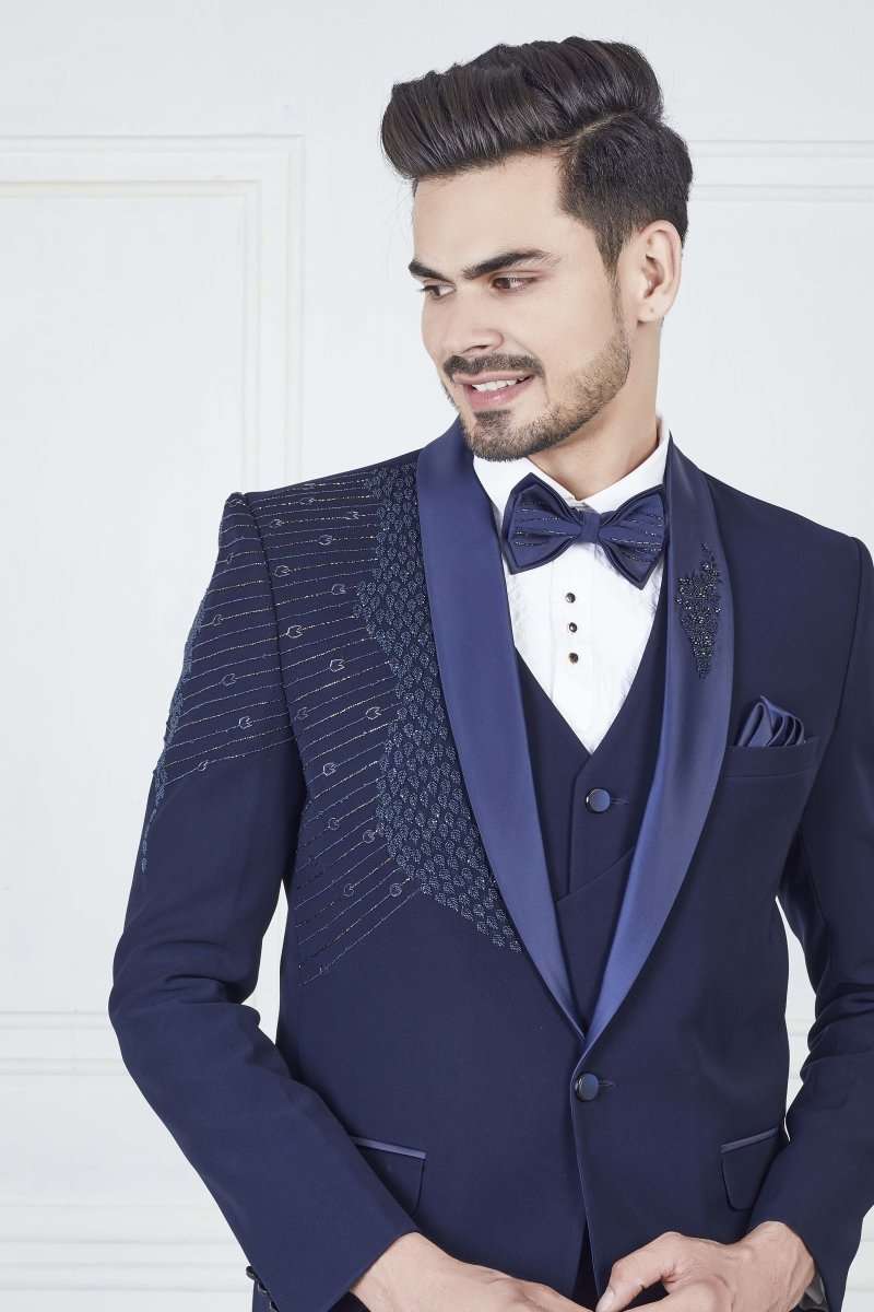 Navy Blue Stunning Party Style Designer Suit