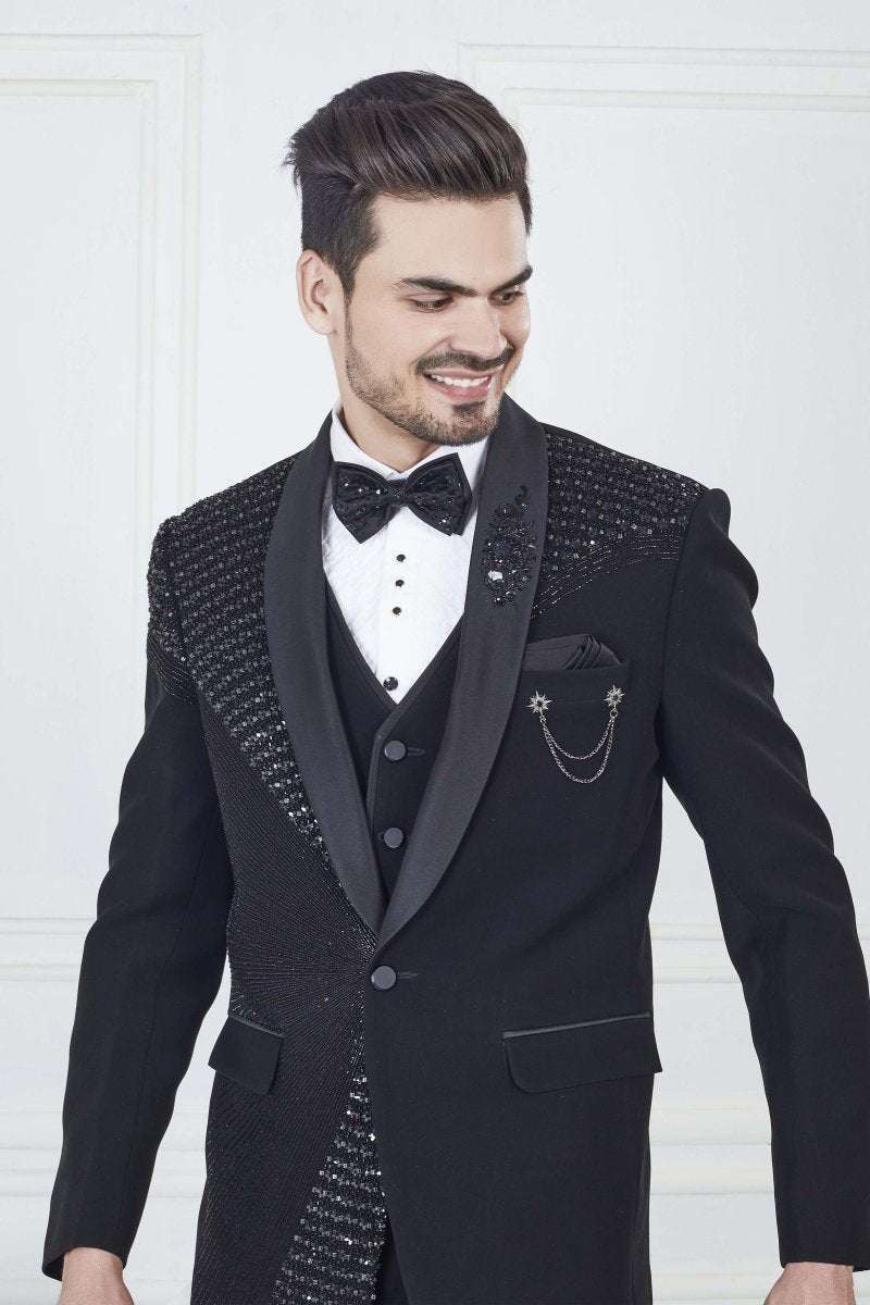 Extreme Black Designer Party Tuxido Suit