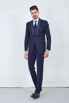 Navy Blue Self Jacquard Designer Tuxido