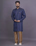 Royal Blue Self Brocade Design Jacquard  Semi-Indo Set