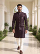 Self Geometric Jacquard Wine Color Semi-Indo