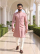 Self Floral Design Jacquard Semi-Indo in Onion