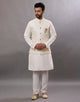 All Over Thread with Stones work Floral Raw Silk Kurta Jacket Set